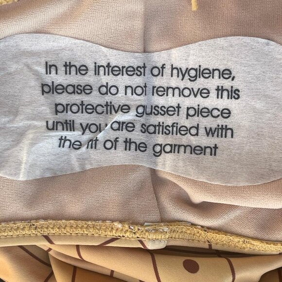 NWT Kortni Jeane Brown One Piece Swimsuit Windowpane Grid Women's L - Picture 7 of 7